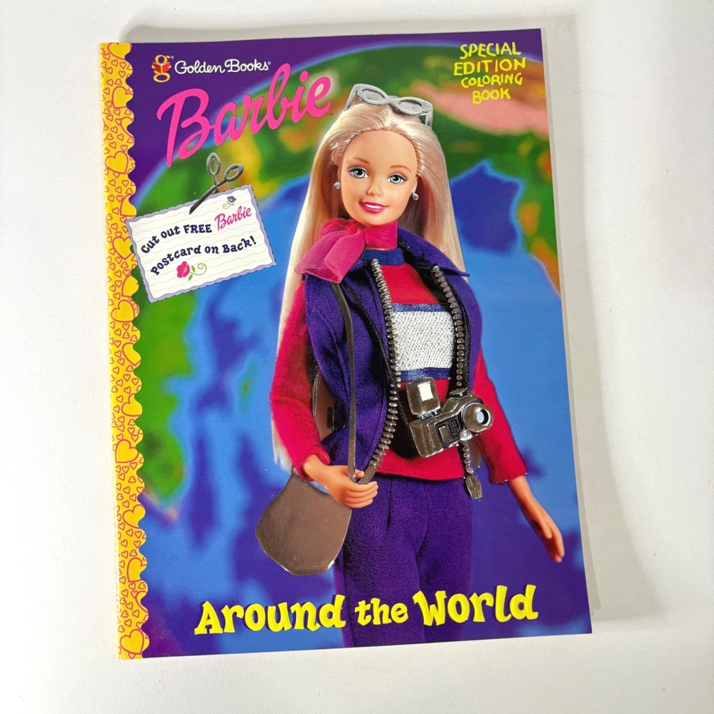 Vintage 1999 Barbie Around the World Special Edition Coloring Book Golden Books